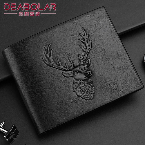  new men's short style personalized multi-card slot European and American three-fold men's wallet multi-card slot cross-border card bag manufacturer wholesale