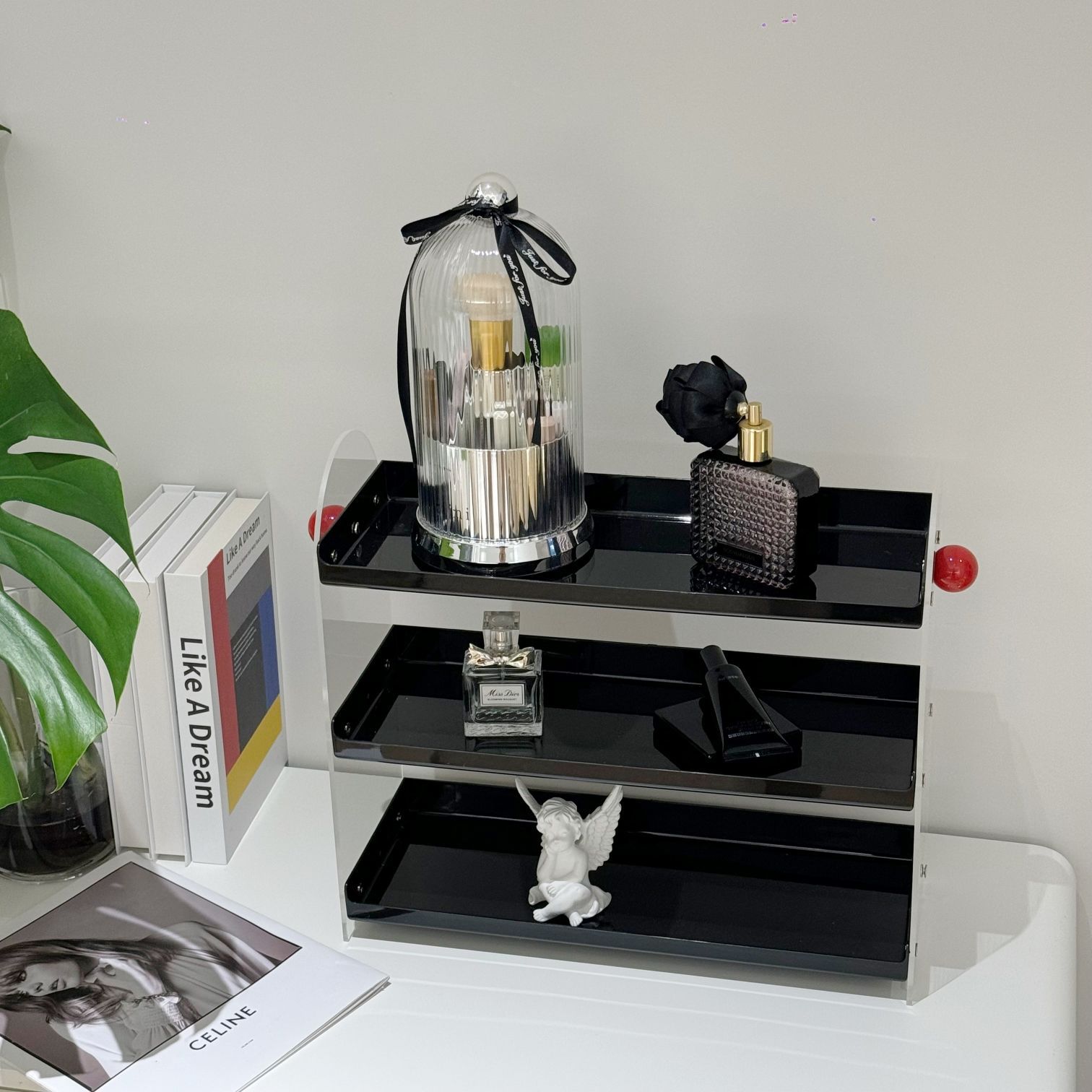 3겹[검정색] 빨간색 공 2개 길이 40*가로 15*높이 37cm