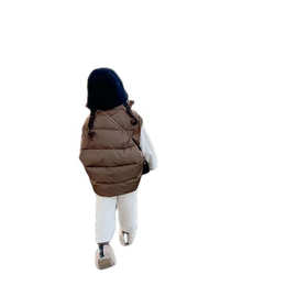 童装2023秋冬新款韩版男女童时髦出街保暖厚实跨境纯色羽绒棉马甲