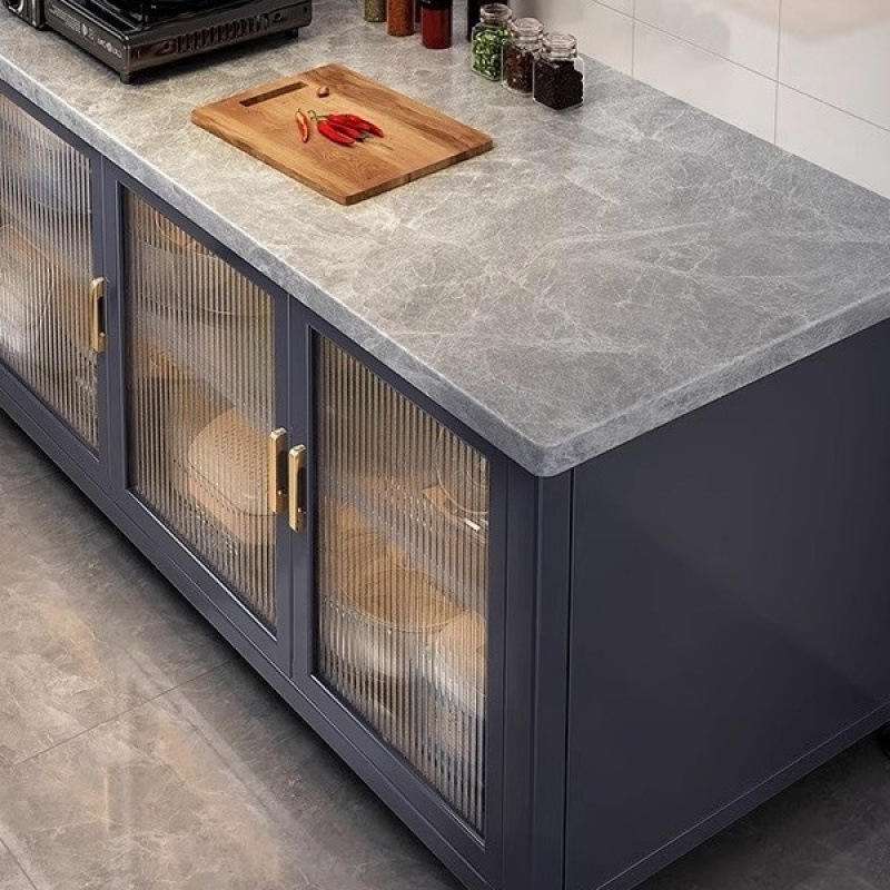 Slate Kitchen Storage Rack Floor-Standing Multi-Functional Wall-Mounted Household Storage Cabinet Bowl Vegetable Cutting Workbench Storage Cabinet