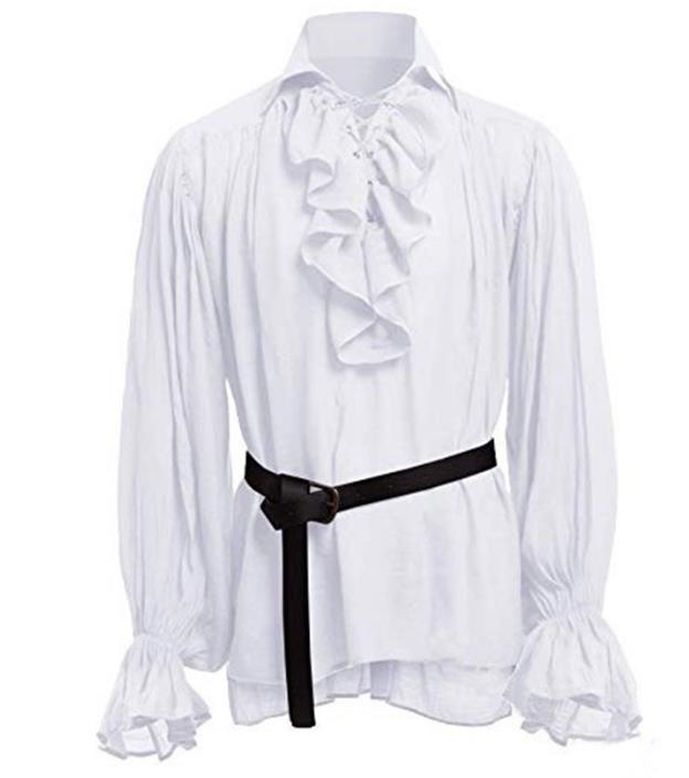 2019 nuevo disfraz medieval europeo y americano para hombre, disfraz retro de rendimiento, top con mangas abullonadas y cordones, E3J065, día de Halloween