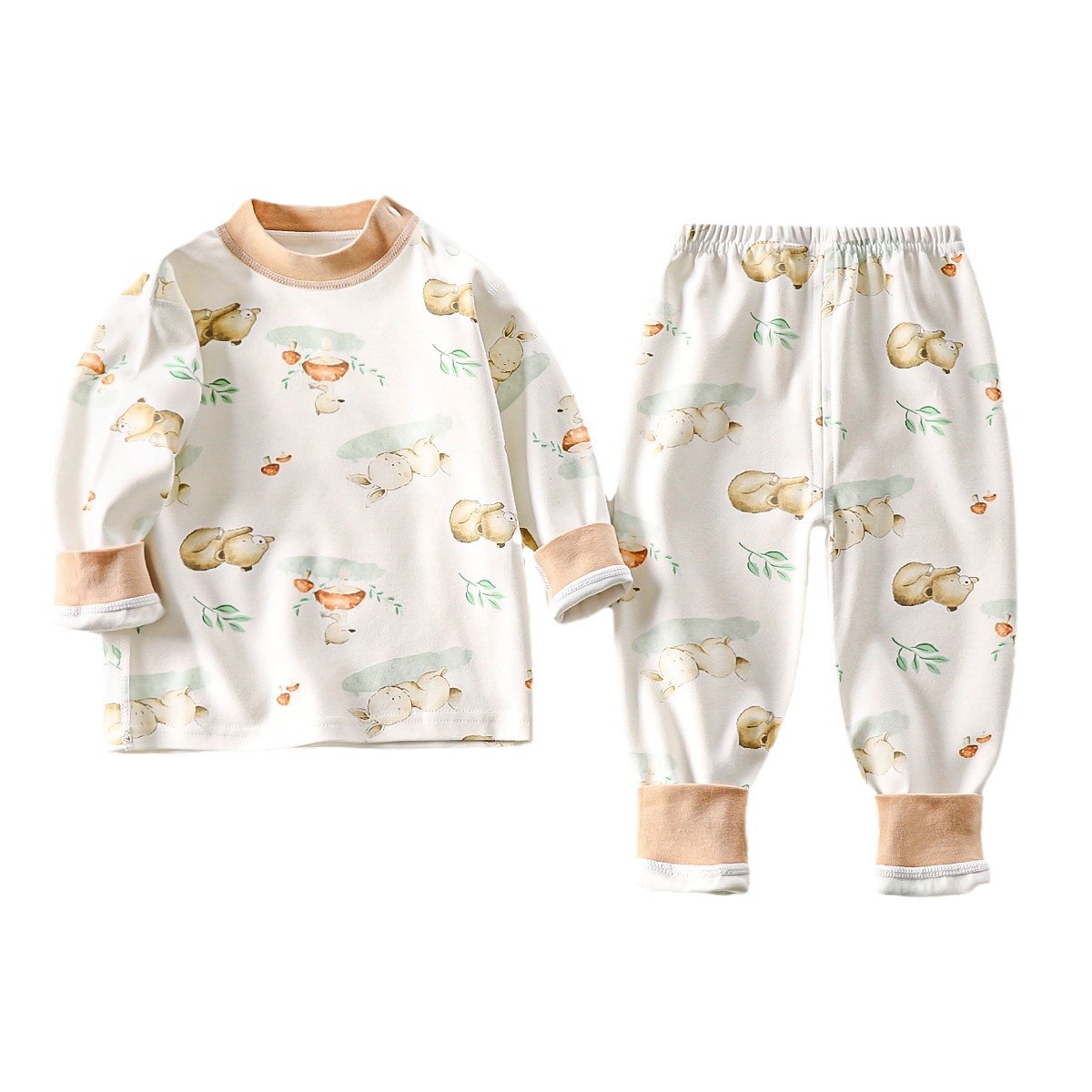 Ropa interior para niños, traje de algodón para bebés, otoño nuevo estilo, pijamas para bebés deshuesados para hombres, ropa para el hogar para niñas, ropa para niños