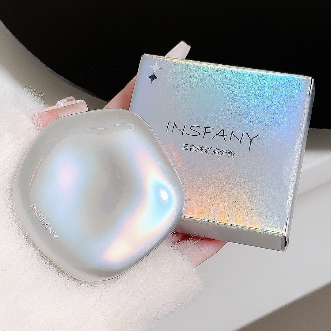 INSFANY Shell Highlight Sparkling Clear Face Brightening and Modifying Natural Three-dimensional Eye color-changing glitter Powder Eyeshadow undefined