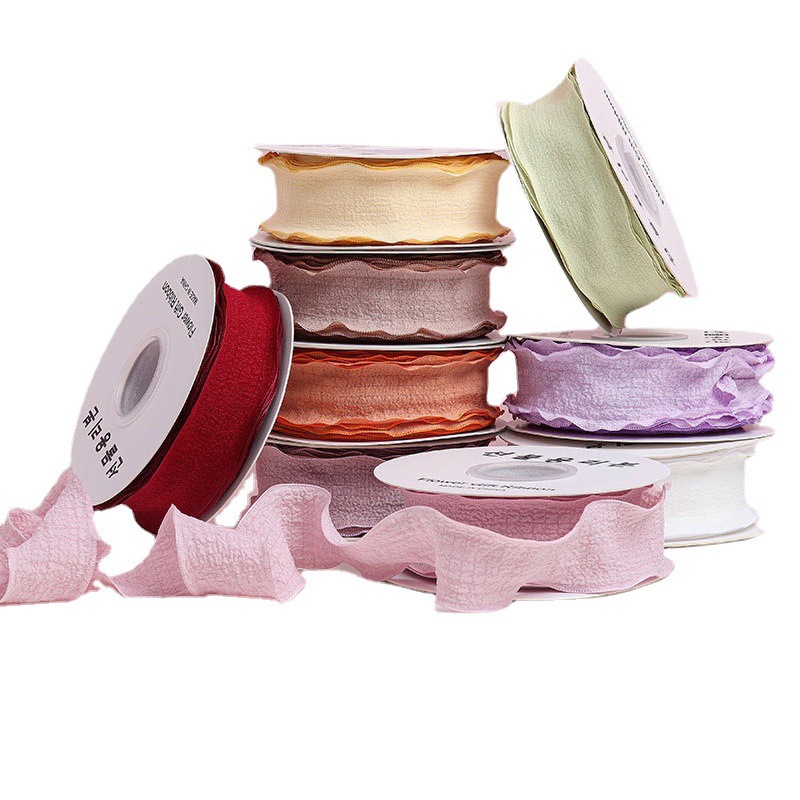 Cinta plisada, materiales de embalaje de flores, tienda de flores, ramo floral, cinta de embalaje, correas onduladas, cinta decorativa