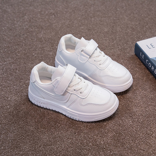 Children's white shoes for boys and girls, breathable soft-soled sneakers, new student sneakers, white girls' shoes