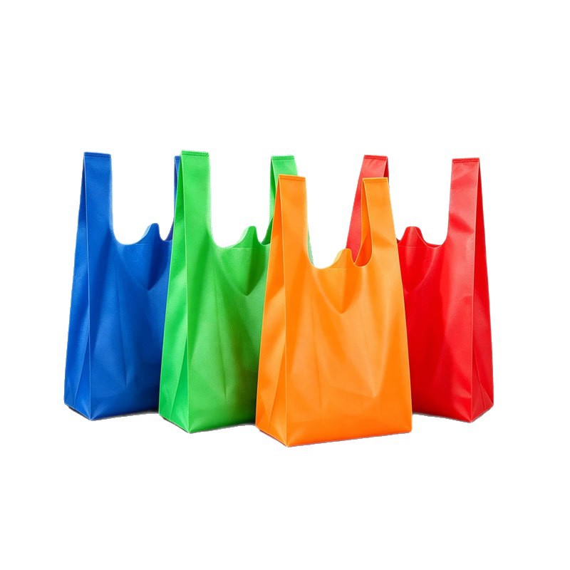 Chaleco en blanco bolsas de tela no tejida bolsas de compras plegables bolsas publicitarias personalizadas bolsas de regalo bolsas de tela no tejida logotipo