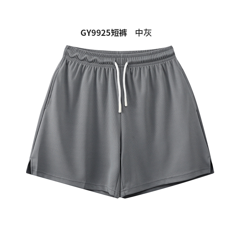 Paño de malla grande, pantalones cortos deportivos de doble capa de secado rápido, uso externo, tendencia casual suelta, pantalones cortos estadounidenses de tres puntos, personalización de hombres