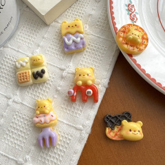 卡通小熊餅乾仿真食玩樹脂配件 diy奶油膠手機殼冰箱貼裝飾品批發