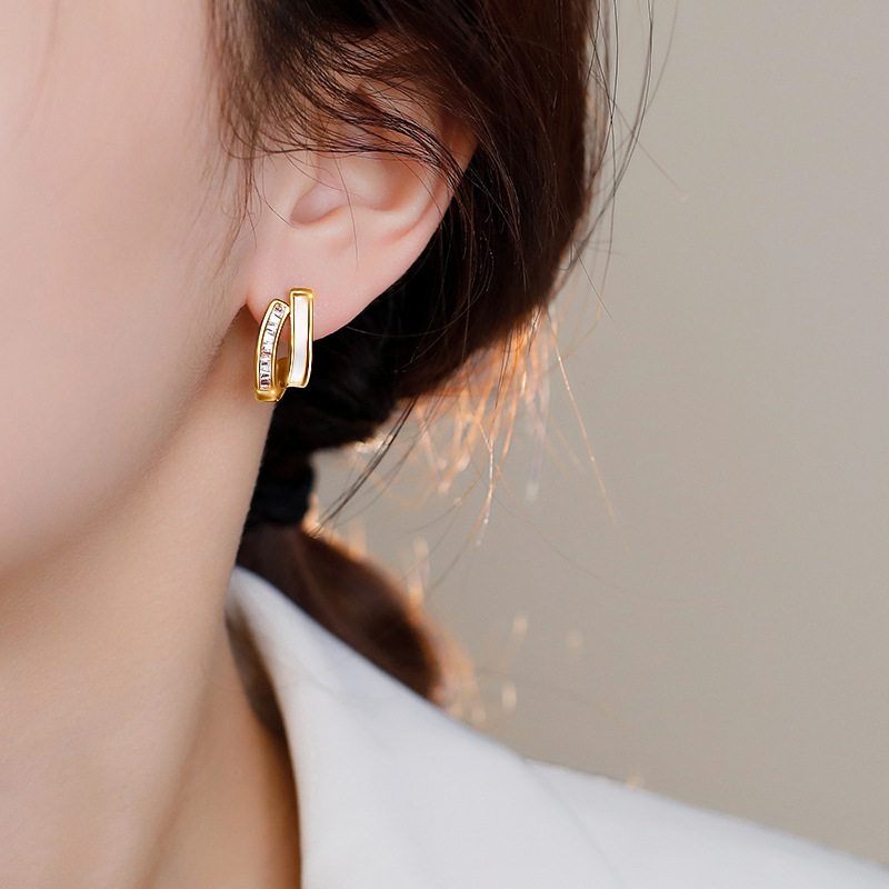 double-layer earrings for women summer simplicity korean earrings mosquito coil high-grade earrings earrings 2026 new fashion