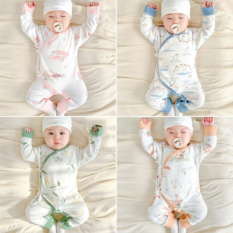 Ropa de bebé recién nacido primavera, otoño, invierno, 0 algodón puro en marzo, monje, ropa caliente para niños pequeños, camiseta de bebé