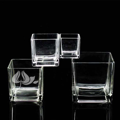 水培加厚正方形玻璃器皿玻璃方缸花瓶工厂直销整箱
