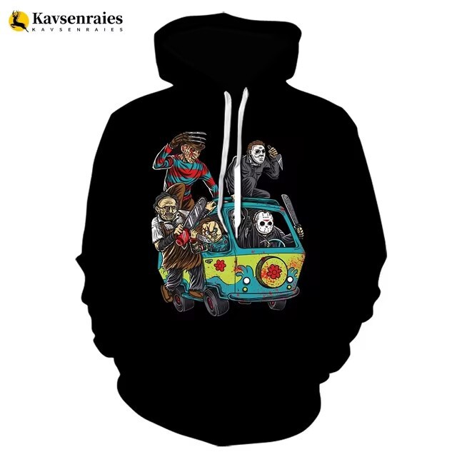 Latest Fashion Horror Movie Hooded Sweatshirt Michael Miles 3D Digital Printing Pullover Cross Border Latest Fashion Horror Movie Hooded Sweatshirt Michael Miles 3D Digital Printing Pullover Cross Border