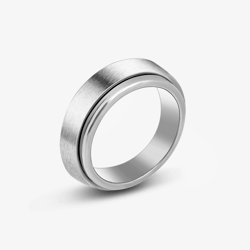Нержавеющий стальной Spinner кольцо, вращающаяся полоса, многоразовый дизайн 6–8 мм, размеры 7–11