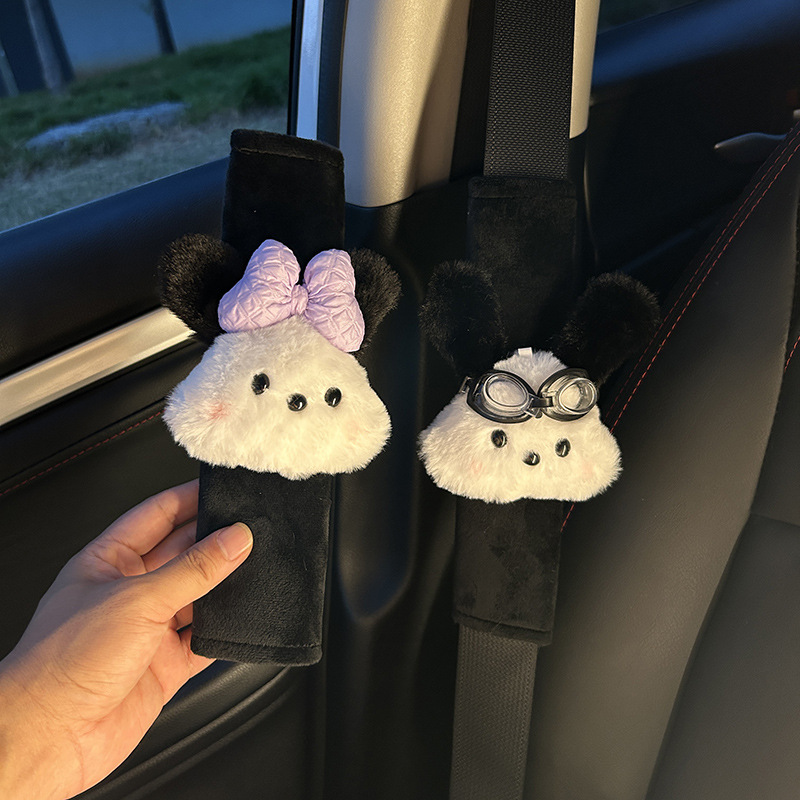 Cubierta de hombro con correa de coche, funda decorativa de condón lindo, cuello suave y anti-estrangulado, pareja, protección de coche, mujer