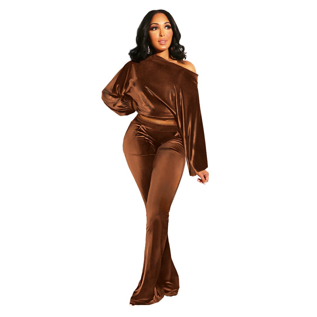 Completo pantalone donna per discoteca monospalla maniche a lanterna_voghion.com