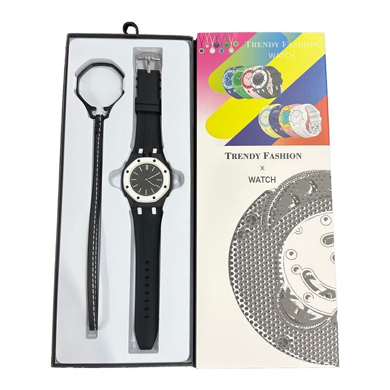 New Watch Ap Trendy Oak Century Collaboration Candy Color Octagonal Watch Collaboration Quartz Watch Set