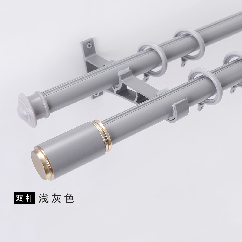 Cortina de aleación de aluminio barra romana cortina pista carril de deslizamiento simple lateral montado superior barra de cortina barra Romana