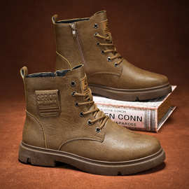 秋冬季复古增高马丁靴2024潮流高帮工装机车男士马丁男靴鞋子男冬