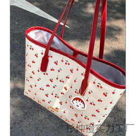 樱桃时尚小丸托特手提包2024包包新款大容量通勤单肩图片包包A23