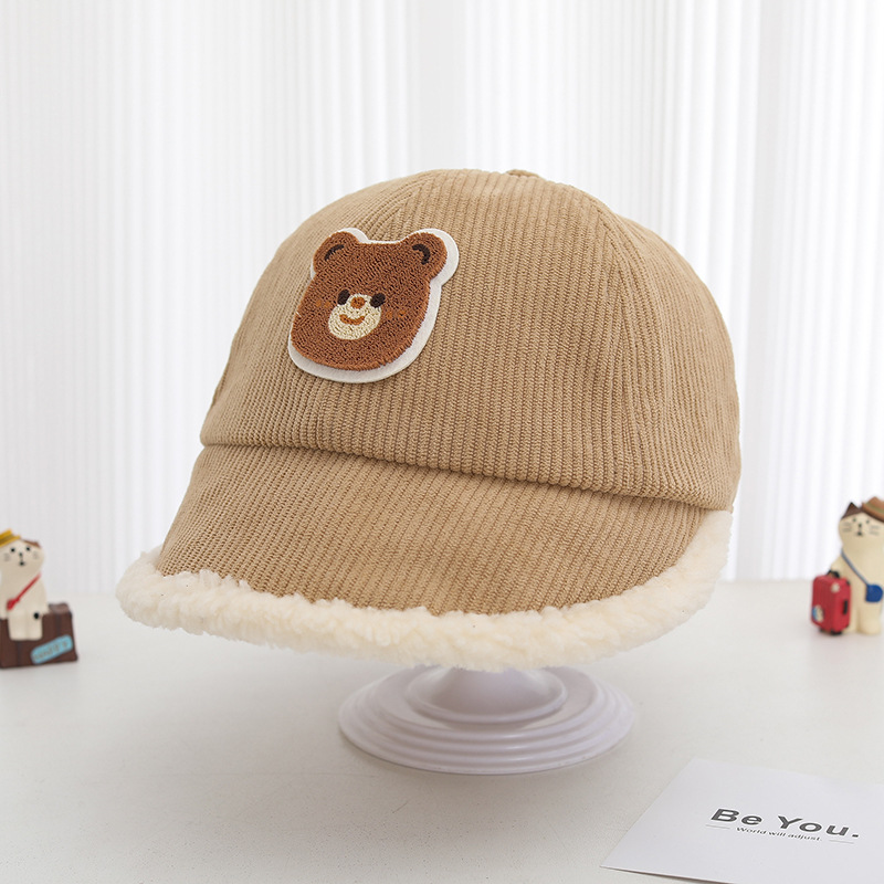 Sombreros para niños otoño y invierno para niños y niñas sombreros de pescadores coreanos con gorra de terciopelo caliente, gorra de cuenca de alta mar