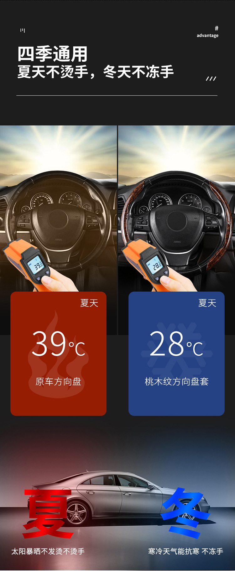 24 New Models of Car Steering Wheel Covers, Fashionable Dual-Color Mesh Fabric with Peach Wood Leather Texture, Wear-Resistant and Non-Slip, Cross-Border