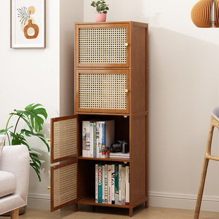 Bookcase with Door Storage Rack Multi-Layer Storage Sandwich Storage Cabinet Living Room Display Cabinet Bookshelf Wall Tv Side Cabinet