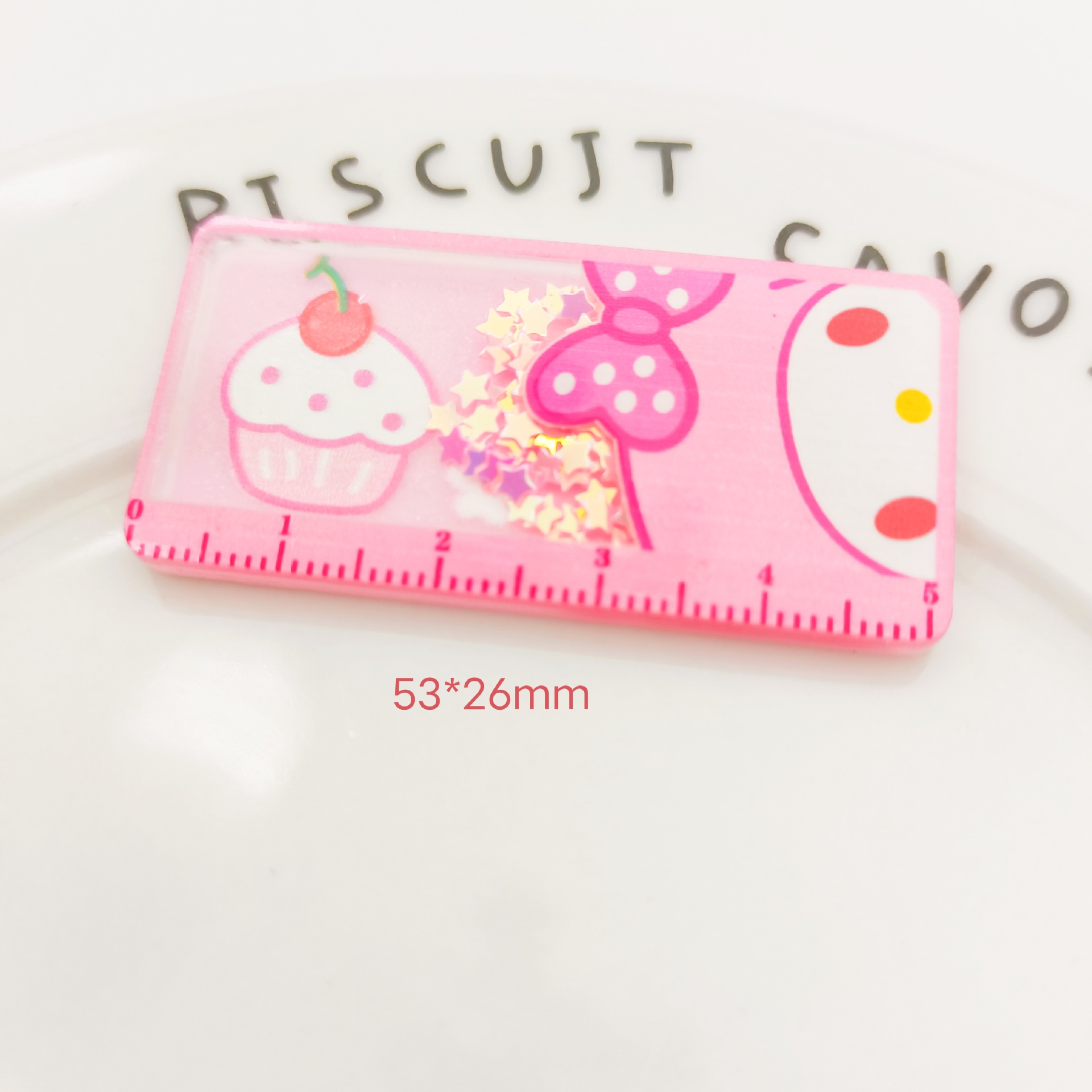 Acrílico lindo Sanrio dibujos animados dulce decorativo teléfono caso llavero accesorios regla parche