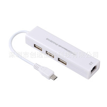 micro usb�������W����׿ƽ����X��3��2.0HUB�־����D�о�RJ45