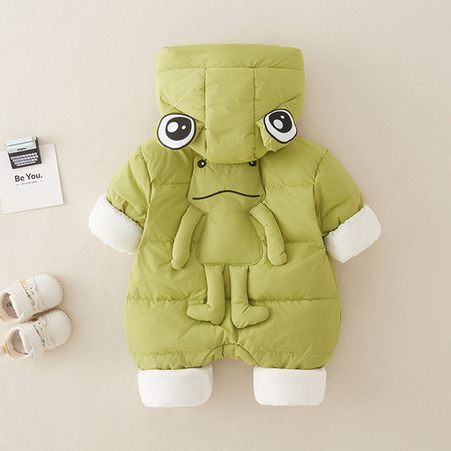 Infant winter clothes baby winter set down jacket onesie white goose down crawling suit newborn outdoor carrier clothing thickened
