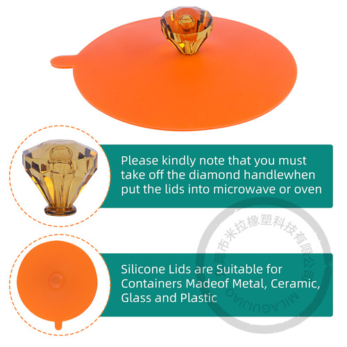 Amazon Best Selling Creative Diamond Silicone Cup Cover Dustproof and Leakproof Bowl Cover Tea Cup Coffee Cup Water Cup Cover
