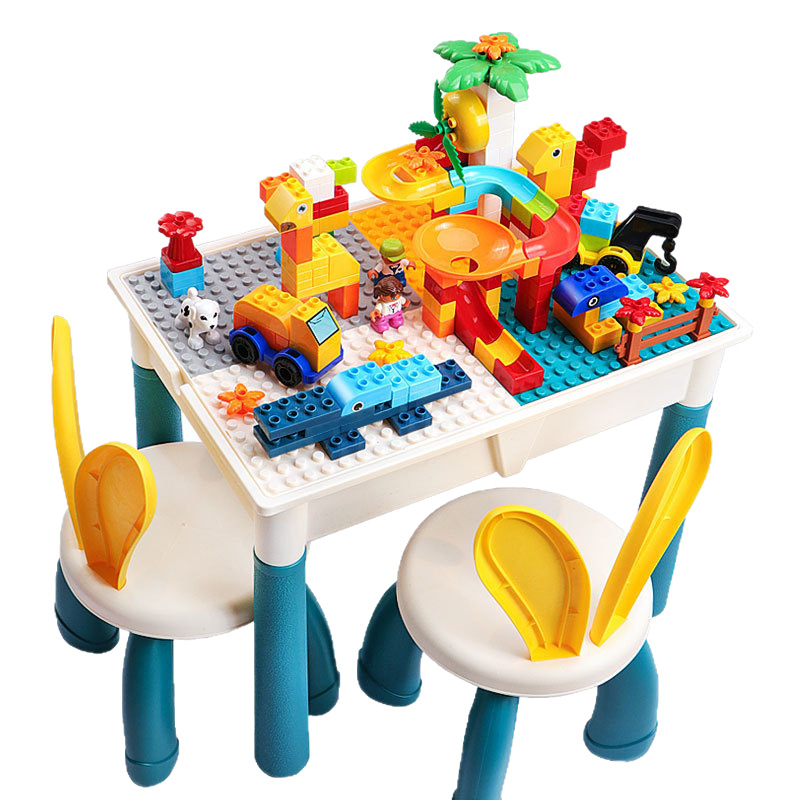 レゴビルディングブロックテーブルと互換性のある大型大粒子組み立て教育子供のおもちゃベビー多機能学習ゲームテーブル