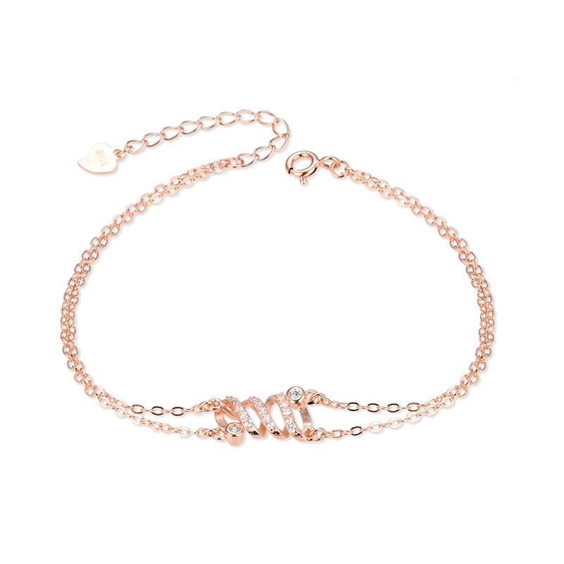 Estilo frío transfronterizo accesorios populares estilo japonés y coreano s925 pulsera de circón de plata de las mujeres de diamantes incrustados pequeña pulsera fresca