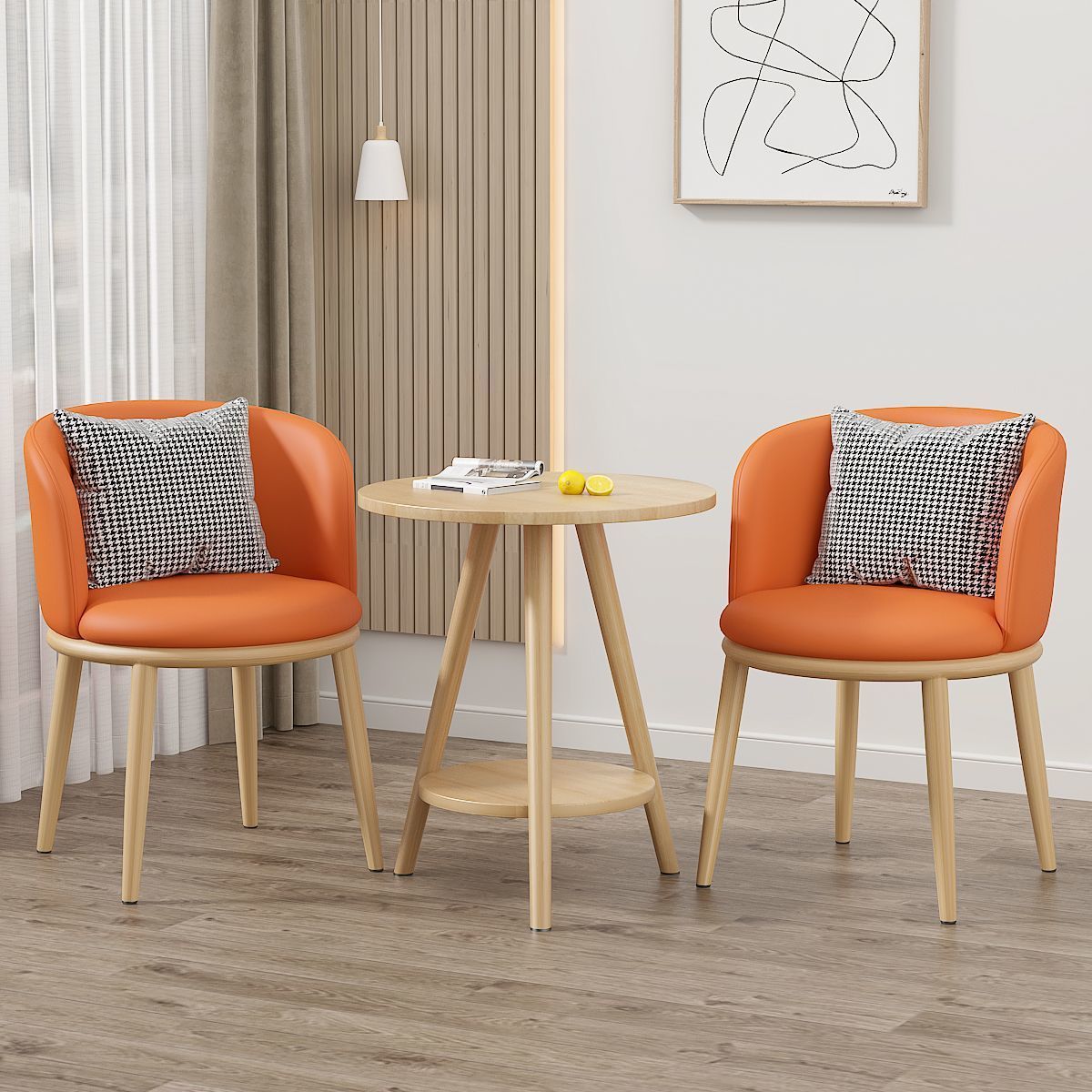 Balcón mesa y silla de ocio sala de estar combinación de mesa y silla de té de lujo ligero B & B Hotel Negociación Juego de tres piezas de mesa y silla de celebridades de Internet