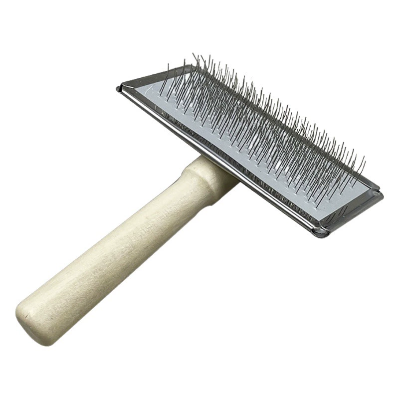 Расческа для домашних животных с деревянной ручкой для кошек и собак для удаления волос, расческа для блох с мелкими зубьями, расческа для меха, расческа для удаления блох