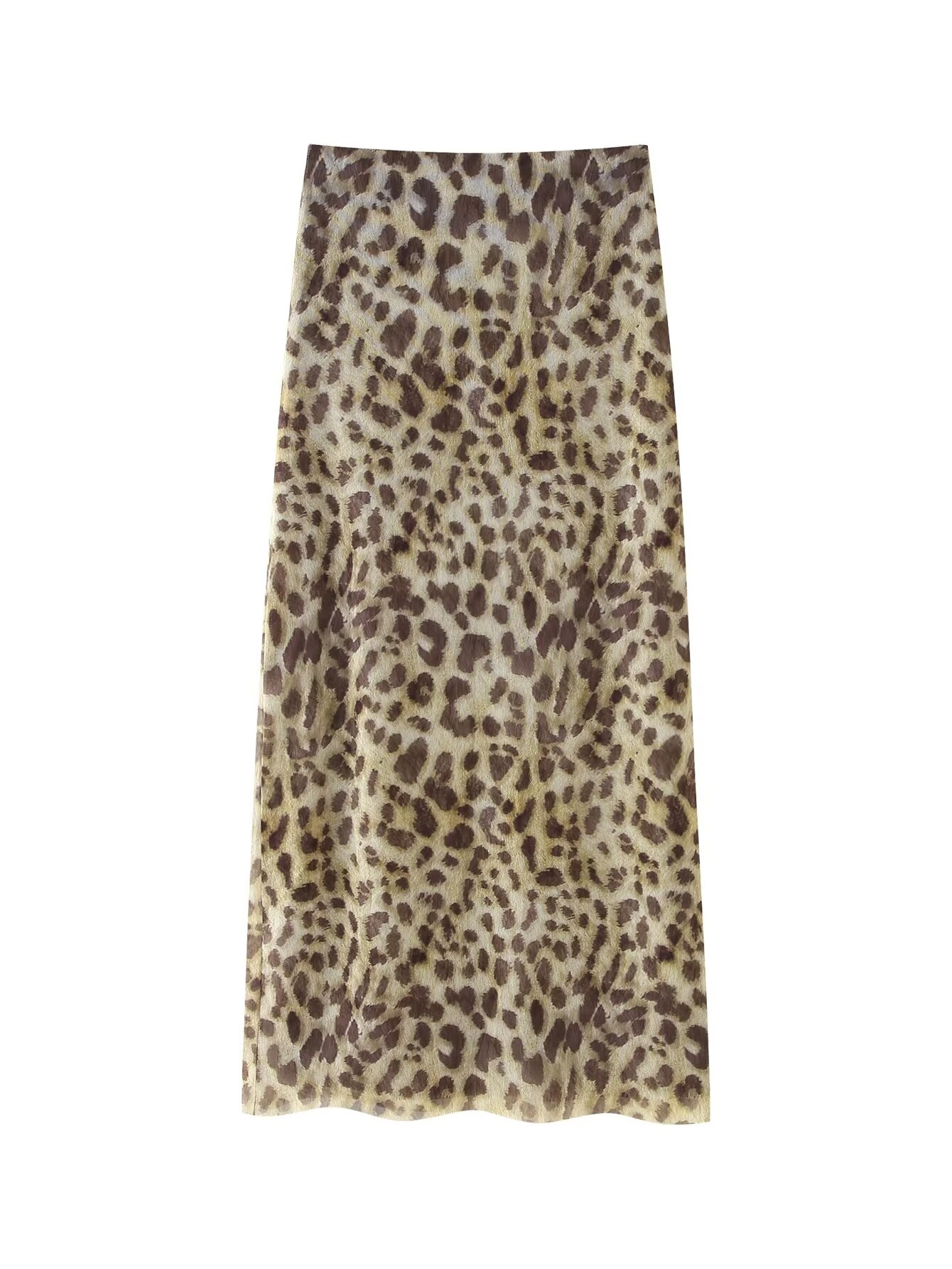 Cross-border Women's 2024 Summer New European and American Fashion Slim-fit Printed Silk Mesh Animal Pattern Half-length Hip Skirt for Women