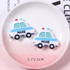 Manufacturer cartoon train school bus truck police car refrigerator magnet handmade diy resin simulation jewelry accessories