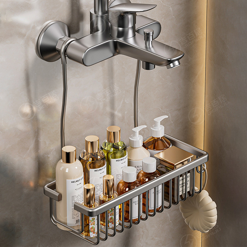 Manufacturer Supplies Cream-Style Bathroom Storage Rack Without Punching, Bathroom Shower Rack, Shower Gel, Shampoo Storage Manufacturer Supplies Cream-Style Bathroom Storage Rack Without Punching, Bathroom Shower Rack, Shower Gel, Shampoo Storage