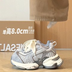 厚底内增高老爹鞋女款2025新款春秋季女鞋增高鞋子百搭休闲运动鞋