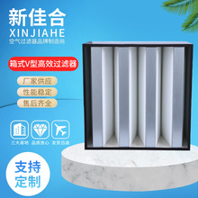 箱式V型高效过滤器高效镀锌外框 组合密折式大风量高效手术室