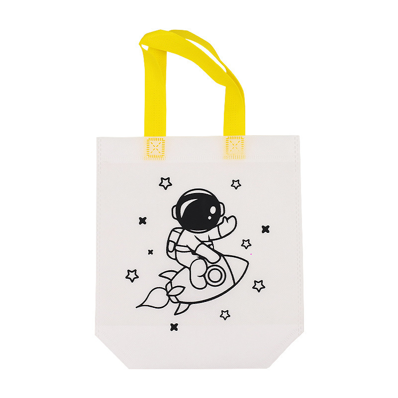 Dibujos animados DIY pintado a mano bolsa de graffiti bolsa de pintura para colorear para niños bolsa de colorear bolso no tejido premio de jardín de infantes