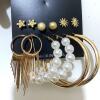 XP17 Boho Earring Set for Women Girls Shiny Gold Earrings