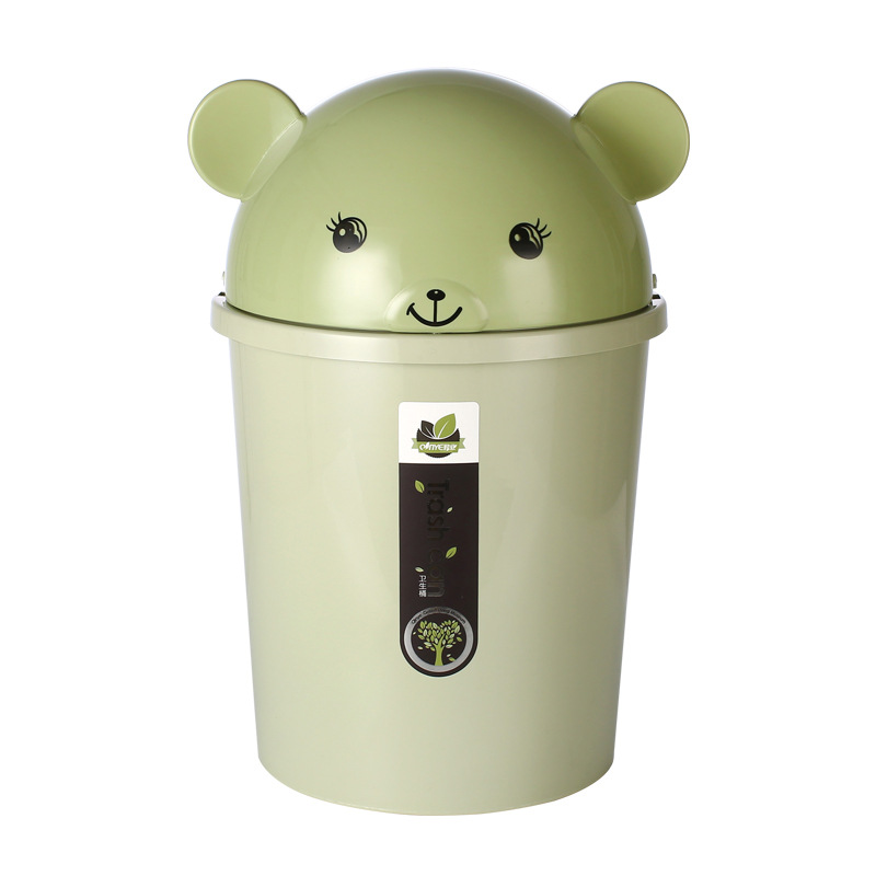 Cubo de basura de clasificación creativo nórdico con orejas de gato, plástico, con tapa, redondo, para baño y hogar, nuevo de fábrica