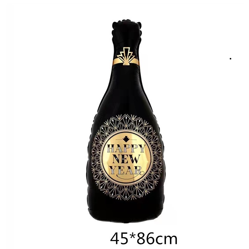 あけましておめでとうございます饰り酒瓶アルミ膜バルーンパーティー新年祝典年次総会流れ星アルミホイルバルーン|undefined