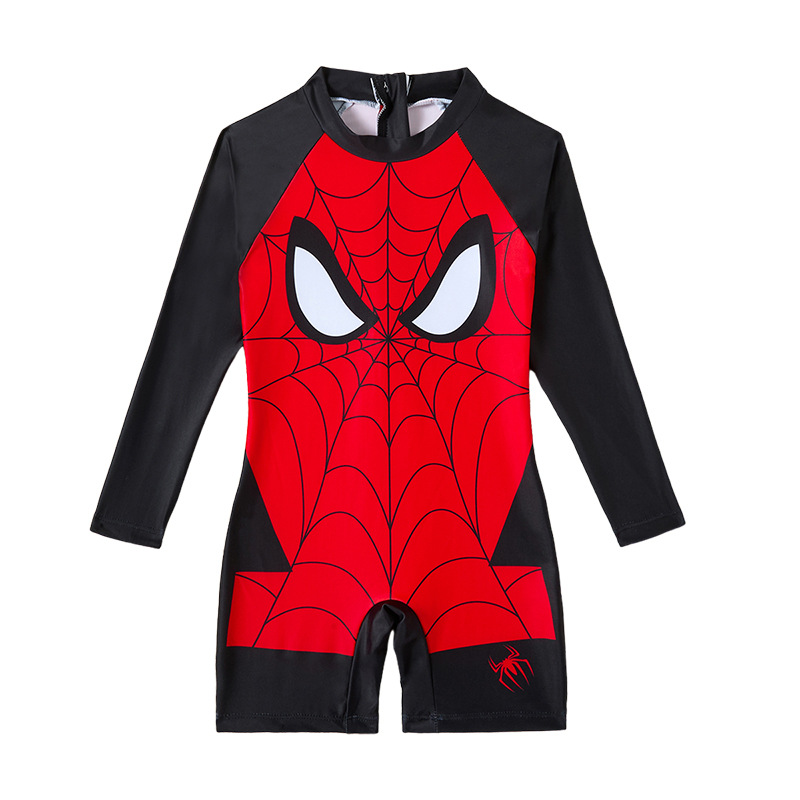 Nuevo trajes de baño para niños transfronterizos Hot Spiderman pantalones cortos de manga larga trajes de baño para niños trajes de baño de vacaciones de playa