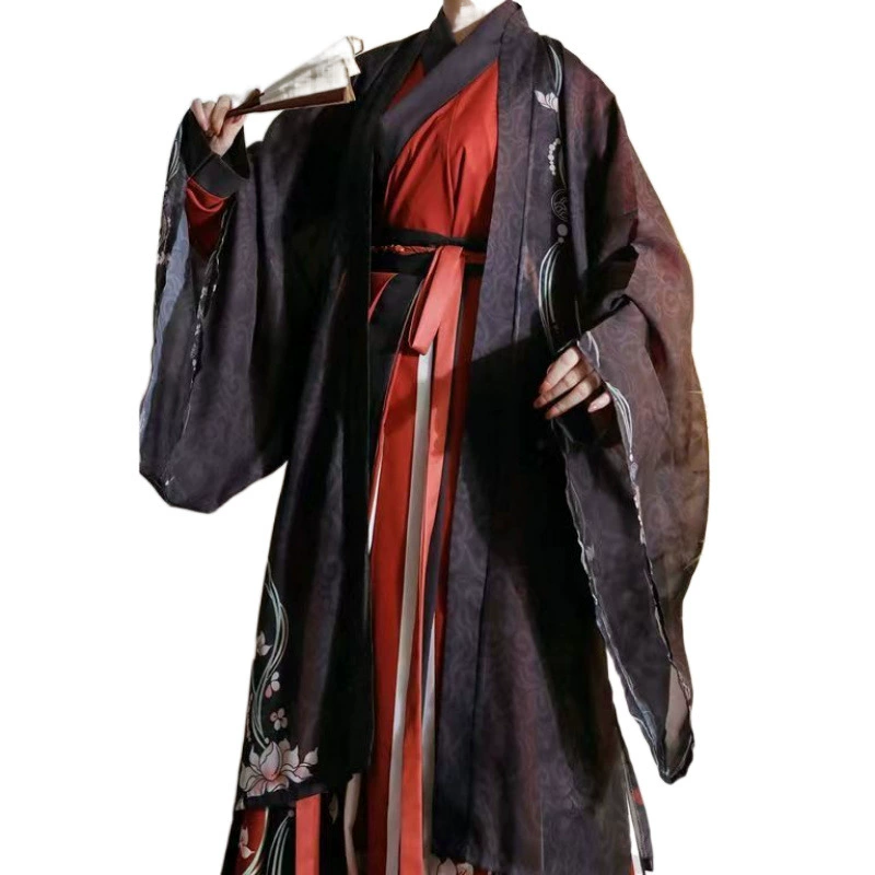 Ханьфу с широкими рукавами (Original Hanfu Mu Qing), унисекс, весна–лето, свободный крой