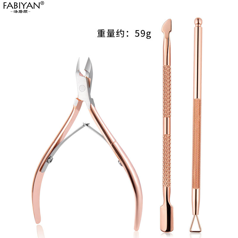 Fábrica en stock tijeras de piel muerta de acero inoxidable traje cortaúñas alicates de piel muerta cortaúñas de acero de doble cabeza herramientas de recorte