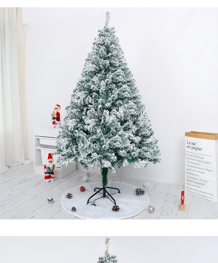 Flocked Chrëschtbeem PVC Simulatioun falen Schnéi Chrëschtbeem künstlechen Zederbam Chrëschtdag Akafszenter Fënsterdekoratioun Bam_voghion.com