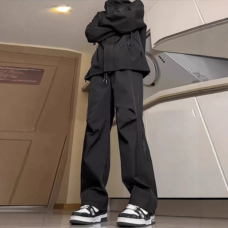 Outdoor Hiking Functional Waterproof Pants, Spring Hot-Selling Style, Unisex Loose Straight Wide-Leg Pants, Trendy Sports Trousers