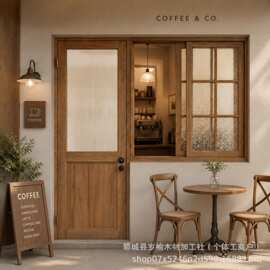 老榆木门窗原木折叠门窗商铺门单开入户门套间卧室门玻璃推拉门窗