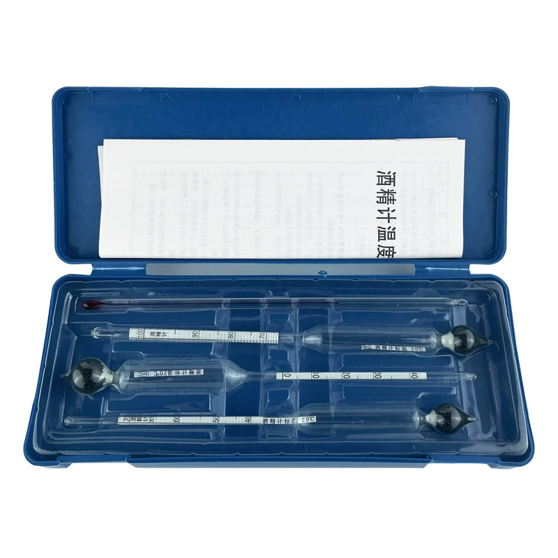 Поставка трехкомпонентного набора из 0-100 штук: измерителя содержания алкоголя, измерителя концентрации алкоголя, измерителя плотности алкоголя, термометра с высокой точностью.